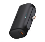 BASEUS COMPACT vésztöltő Type-C aljzat (5000mAh, 20W, PD gyorstöltő, Type-C csatlakozó + Type-C kábel) FEKETE