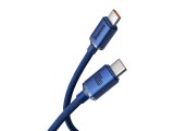 Baseus Crystal Shine Series CAJY000703 USB-C - USB-C gyorstöltő kábel, 100 W, 2m, kék