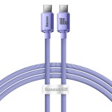 Baseus Crystal Shine sorozat USB kábel a gyors töltéshez és adatátvitelhez Type-c USB - USB Type C 100W 1,2m lila (CAJY000605)