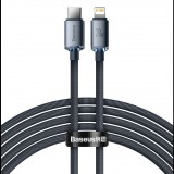 Baseus Crystal Shine USB-C-Lightning töltőkábel, 20W, PD, 2m, fekete (CAJY000301) (CAJY000301)
