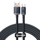 Baseus Crystal Shine USB- USB-C kábel, 100W, 2m, fekete (CAJY000501) (CAJY000501)