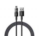 Baseus DISPLAY II adatkábel (USB - lightning, 2.4A, gyorstöltő, cipőfűző, LED kijelző, 100cm) FEKETE