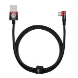 Baseus Elbow USB  USB-C angled kábel 1m 100W fekete piros (CAVP000420) (CAVP000420) - Adatkábel