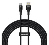 BASEUS FLASH 2 adatkábel (USB - Type-C, 100W, PD gyorstöltő, 200cm, törésgátló, cipőfűző) FEKETE