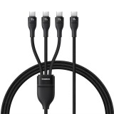Baseus Flash Series USB-C apa - 3xUSB-C apa Adat és gyorstöltő kábel 1,5m - Fekete (P10377503111-00)