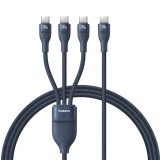 Baseus Flash Series USB-C apa - 3xUSB-C apa Adat és gyorstöltő kábel 1,5m - Kék (P10377503321-00)
