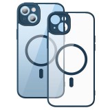 Baseus Frame iPhone 14 Plus Transparent Magnetic tok Tempered üveg fólia kék (ARJT030003) (ARJT030003) - Telefontok