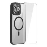 Baseus Frame iPhone 14 Pro Átlátszó mágneses tok és üvegfólia fekete (ARJT020101) (ARJT020101) - Telefontok