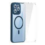 Baseus Frame iPhone 14 Pro Max Átlátszó mágneses tok és üvegfólia kék (ARJT030103) (ARJT030103) - Telefontok