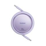 Baseus Free2Draw Mini USB-C töltő-és adatkábel, kihúzható, automata behúzó funkcióval, 100W, 1m, lila