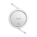 Baseus Free2Draw Mini USB Type-C, 100W automata behúzós kábel, 1m, fehér