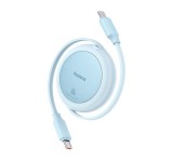 BASEUS FREE2PULL MINI adatkábel (Type-C - Type-C, 60W, PD gyorstöltő, 100cm, csévélhető) VILÁGOSKÉK