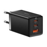 Baseus GaN5 Pro 2xUSB-C + USB-A hálózati töltő 65W Black CCGP120201