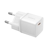 Baseus gan5s hálózati töltő type-c aljzat (30w, pd gyorstöltő 3.0, gan5s) fehér