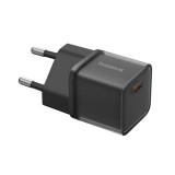 Baseus gan5s hálózati töltő type-c aljzat (30w, pd gyorstöltő 3.0, gan5s) fekete