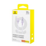 Baseus Gem USB-A apa - USB-C apa Adat és gyorstöltő kábel 1m - Lila (P10373002511-00)