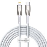 Baseus Glimmer USB-C - Lightning töltőkábel, 20W, 2m (fehér)