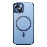 Baseus Glitter iPhone 14 Átlátszó mágneses tok és üvegfólia (kék)