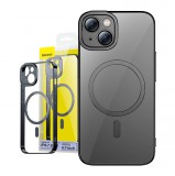 Baseus Glitter iPhone 14 Plus Átlátszó tok és üvegfólia (fekete)