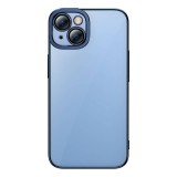 Baseus Glitter iPhone 14 Plus Átlátszó tok és üvegfólia kék (ARMC021403) (ARMC021403) - Telefontok