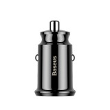 Baseus Grain autós szivargyújtó töltő 2xUSB-A 5V 3.1A, fekete