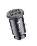 Baseus Grain Car Charger Mini Universal Smart Car Charger Black CCALL-ML01