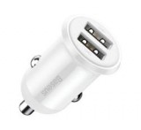 Baseus GRAIN PRO autós töltő 2 USB aljzat (24W, gyorstöltő) FEHÉRCCALLP-02