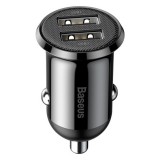 Baseus Grain Pro autóstöltő 24W, 2×USB Type-A, fekete