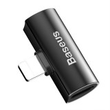 BASEUS HF Adapter iPhone Lightning 8 pin 2x Lightning Fekete CAL46-01