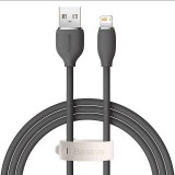 Baseus Jelly USB-Lightning kábel, 2.4A, 1.2m, fekete (CAGD000001) (CAGD000001) - Adatkábel