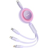 BASEUS kábel 3in1 Type-C kábel Micro USB / Lightning / Type-C PD QC4.0 3,5A 100W CAMJ010205 1,1 m lila