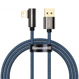 Baseus Legend Series Lightning-USB derékszögű kábel, 2.4A, 1m, kék (CACS000003) (CACS000003) - Adatkábel