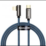Baseus Legend Series USB-C és Lightning derékszögű töltőkábel, PD, 20 W, 1m, kék (CACS000203) (CACS000203) - Adatkábel