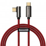Baseus Legend Series USB-C–USB-C ferde kábel, PD, 100W, 1m, piros (CACS000609) (CACS000609) - Adatkábel