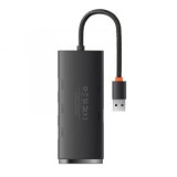 Baseus Lite Series 4 az 1-ben USB - 4x USB 3.0 hub 25 cm fekete (WKQX030001)