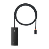 Baseus Lite Series Hub 4in1 apater USB-C 4x USB 3.0 + USB-C 1m fekete (WKQX030401) (WKQX030401)