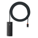 Baseus Lite sorozat HUB USB Type-C adapter - 4x USB 3.0 2m fekete (WKQX030501)
