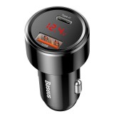 Baseus Magic autós töltő USB-A + USB-C QC 4.0 PD 45W fekete (CCMLC20C-01) (CCMLC20C-01)