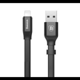 BASEUS NIMBLE adatkábel és töltő (USB - lightning 8pin, 2A, 23cm, lapos kábel) FEKETE (CALMBJ-B01) (CALMBJ-B01) - Adatkábel