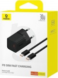 Baseus P10110902113-01 USB-C GaN5 mini 30W mains charger Black P10110902113-00
