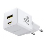 Baseus PALM hálózati töltő USB+Type-C aljzat (20W, PD gyorstöltő 3.0) FEHÉR