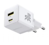 Baseus PALM hálózati töltő USB+Type-C aljzat (30W, PD gyorstöltő 3.0) FEHÉR