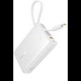 BASEUS PicoGo Power Bank 10000mAh 45W USB-C kábel fehér (P10076803213-00)