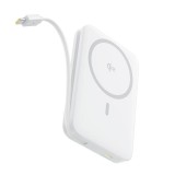 Baseus PicoGo Qi2 Magnetic vezeték nélküli gyorstöltő powerbank, 10000 mAh, 27W, fehér