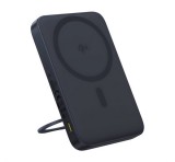 BASEUS PICOGO QI2 vésztöltő Type-C aljzat (5000mAh, 20W, PD gyorstöltő 3.0, LED jelzés, Qi2, kitámasztó) FEKETE