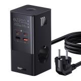 Baseus PowerCombo 250V Hálózati elosztó/töltő 2 aljzatos 1.5m - Fekete (E00023609113-00)
