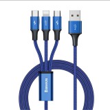 Baseus Rapid Series USB-C 3-in-1 kábel M+L+T  1.2m kék (CAJS000003) (CAJS000003) - Adatkábel