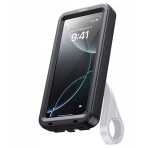 BASEUS RARNSHIELD kerékpáros telefontartó (kormányra rögzíthető, mágneses, 360°, por és vízálló tok, 6.9" méret) FEKETE