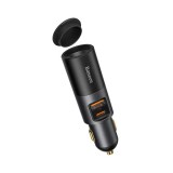 Baseus Share Together 2×USB-A autós gyorstöltő, szivargyújtó kimenettel, 60W, szürke