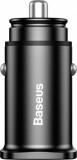Baseus Square Autós 2xUSB gyorstöltő 30W Fekete
